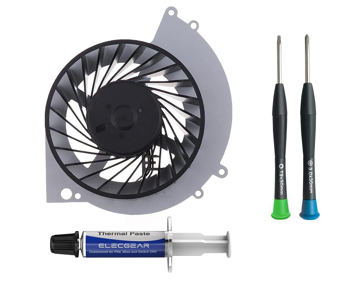 ElecGear Replacement Internal Cooling Fan for PS4 CUH-1xxx - CPU Heatsink Cooler, Arctic MX-2 Thermal Compound Paste, TR9 Torx Security, PH1