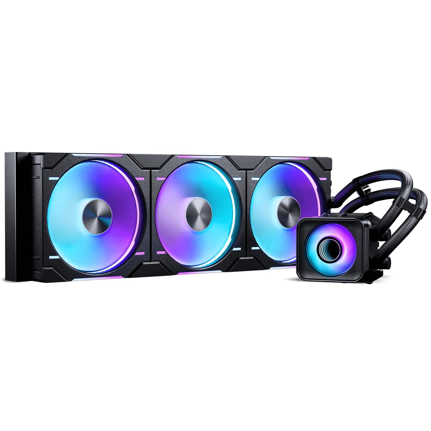 Phanteks Glacier One 420D30 X2 AIO Liquid CPU Cooler, Evolv X2 Aluminum Cap Design, 3X Performance D30-140 D-RGB Fans, for Intel LGA 1851, 1700, 1200