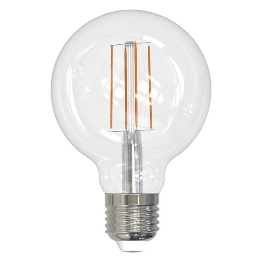 Bulbrite 776890 8.5 Watt LED G25 Clear Decorative Globe Medium (E26) Base, 3000K Light Bulb