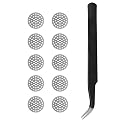 NANLANFAN Earbud Dust Filter Mesh Replacement for Beats Fit Pro/Beats Studio Buds/Beats Studio Buds + / Powerbeats pro, 10Pcs (Silver, 4.0mm)