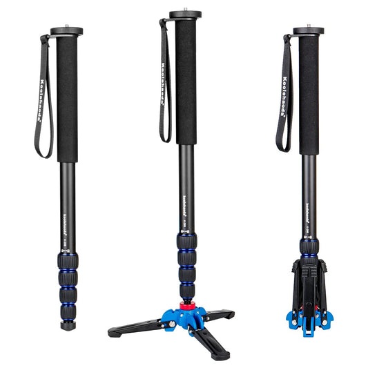 Koolehaoda Camera Monopod Stand 65inch Extendable Aluminum Monopod with Folding Tripod Support Base for DSLR Canon Nikon Sony Video Camcorder, Maximum