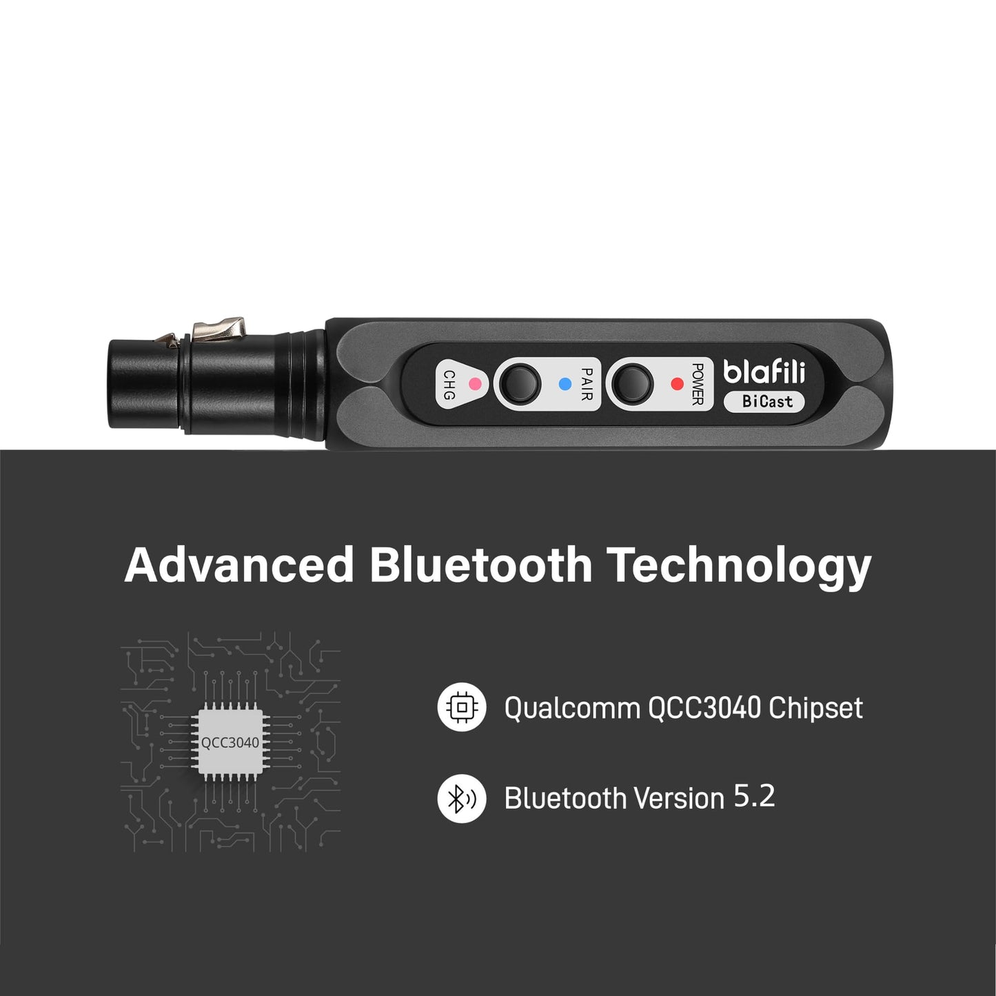 blafili Bicast Bluetooth Audio Transmitter with XLR & USB-C Inputs for Mixers & PA Systems, Sends Audio to 2 Bluetooth Speakers or Receivers, aptX