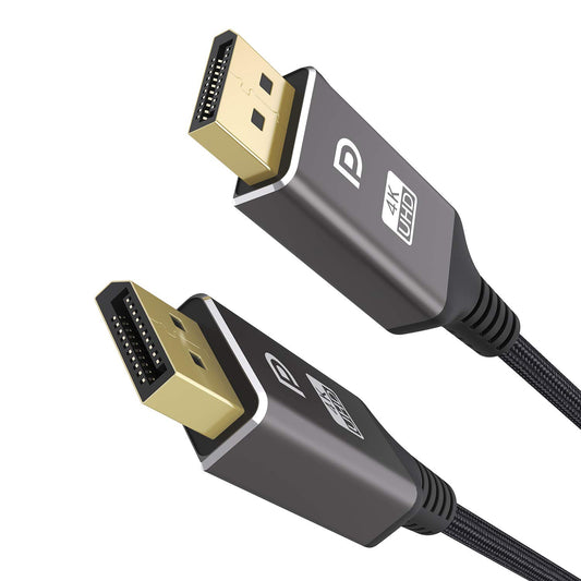 XOUPFORE DisplayPort Cable 1.2 6.6ft, High Speed DisplayPort to DisplayPort Cable Nylon Braided, Supports 4K@60Hz and 2K@144Hz for Laptop PC Projector