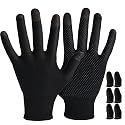 PXIRQ Touchscreen Gloves for Gaming: 0.3mm Silver Fiber Full-Fingertips, Ultra-Thin, Anti Slip & Breathable Seamless Gamer Gloves Sweaty Hands