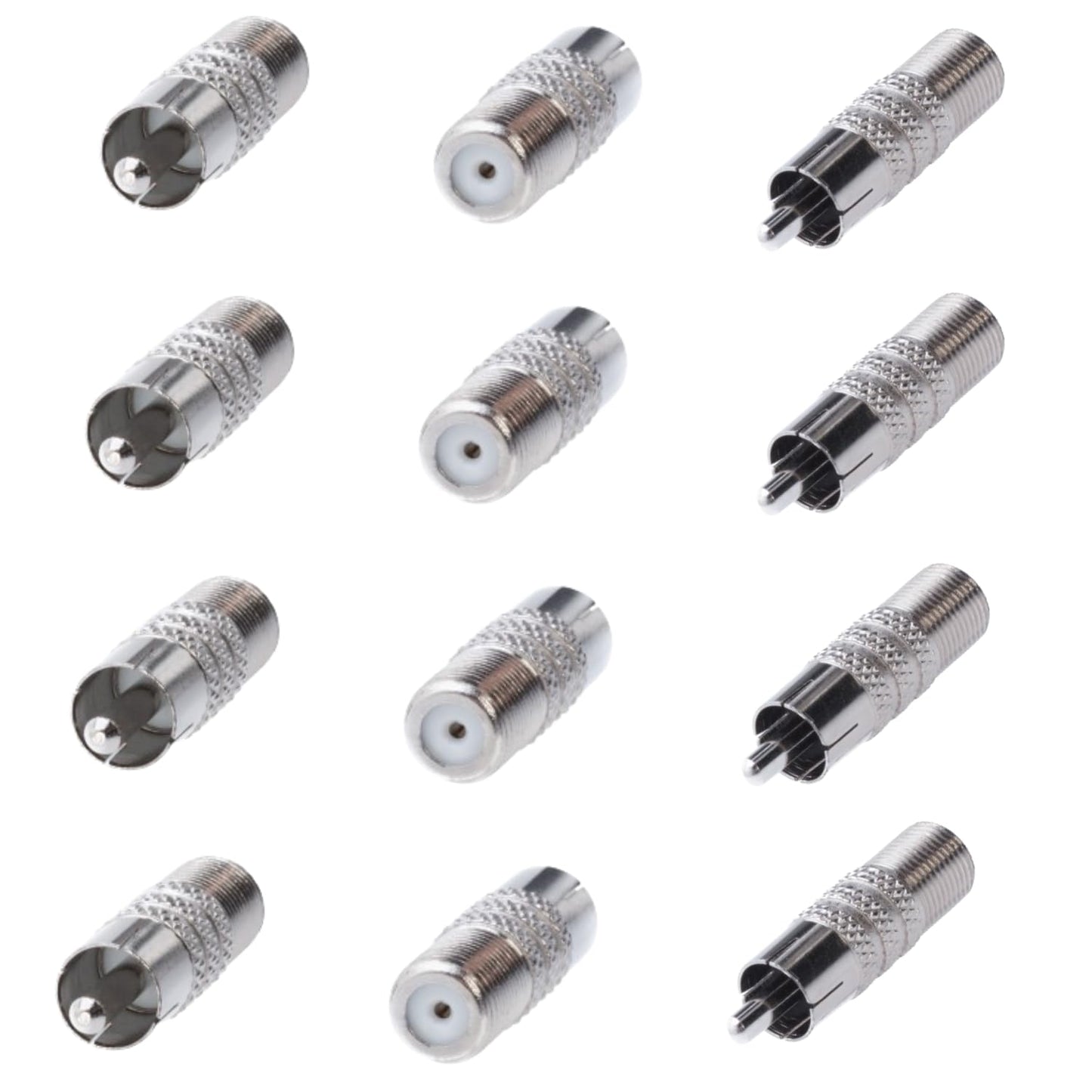 SATMAXIMUM RCA Male to F Female Coax Adapter, AV Coaxial Connector for Audio/Video Applications (20 Pack).