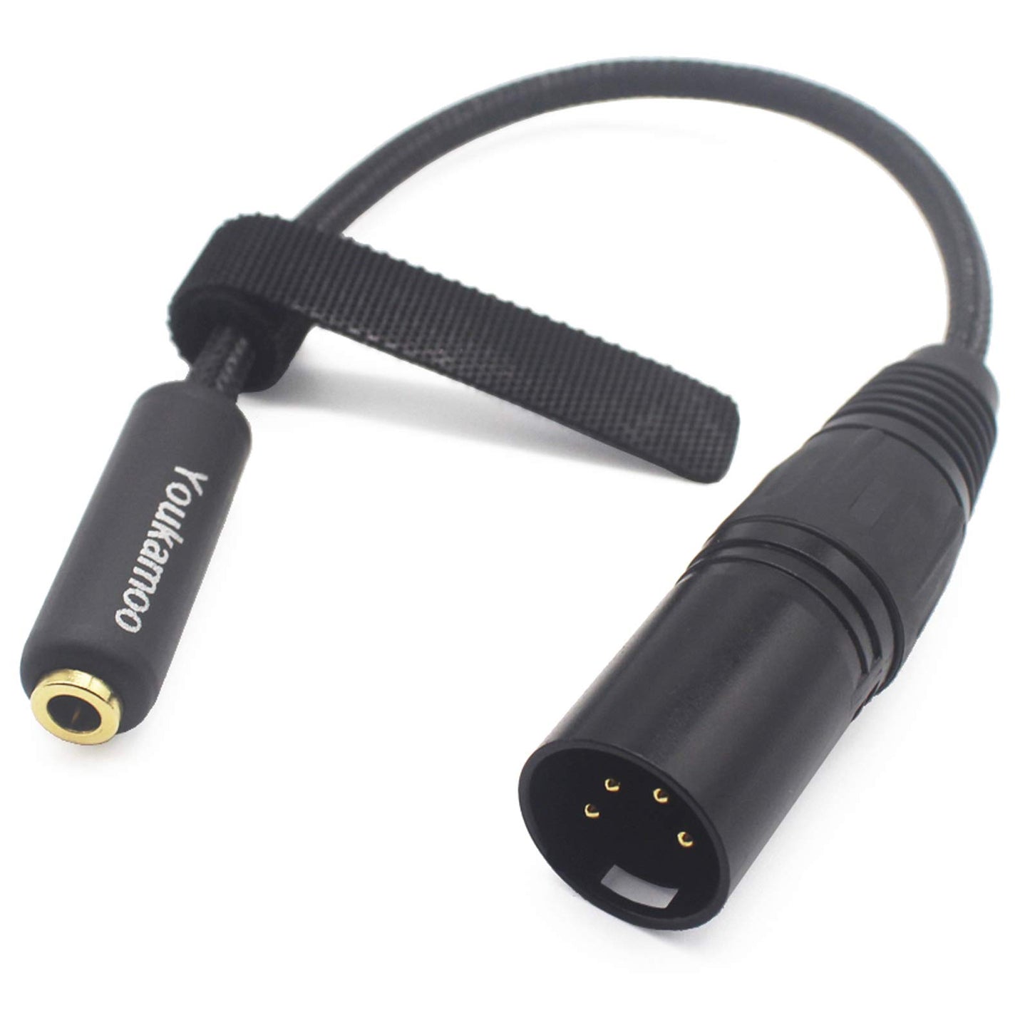 Youkamoo 4 Pin XLR Male to 4.4mm Female Balanced Headphone Adapter Cable 15cm Short Silver Plated for Headphones, Amplifiers, and DAC