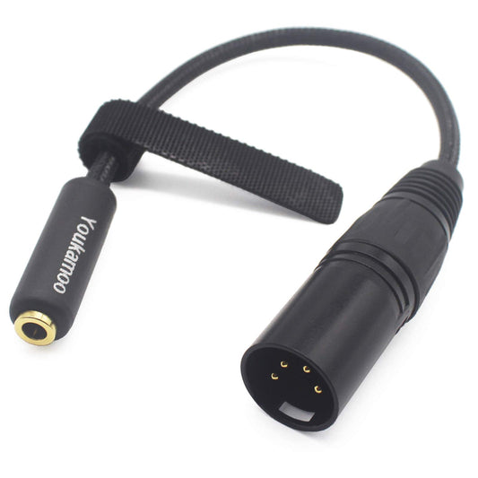 Youkamoo 4 Pin XLR Male to 4.4mm Female Balanced Headphone Adapter Cable 15cm Short Silver Plated for Headphones, Amplifiers, and DAC