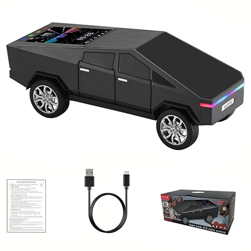 WS-580 Pickup Truck Replica Portable Bluetooth Speaker,with Display Screen,HD Sound, TWS Pairing, FM Radio,Built-in Microphone Hands-Free Calling, LED