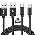 PS4 Controller Charger Charging Cable 2 PACK 10FT Nylon Braided Micro USB Cord Compatible with Xbox One X/S/One Elite Controller PlayStation 4 Pro