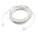uxcell RJ11 Modular Phone Cable Wire, 5M 16.4 Foot for Landline Telephone, White