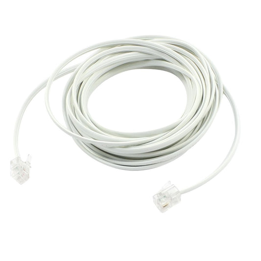 uxcell RJ11 Modular Phone Cable Wire, 5M 16.4 Foot for Landline Telephone, White