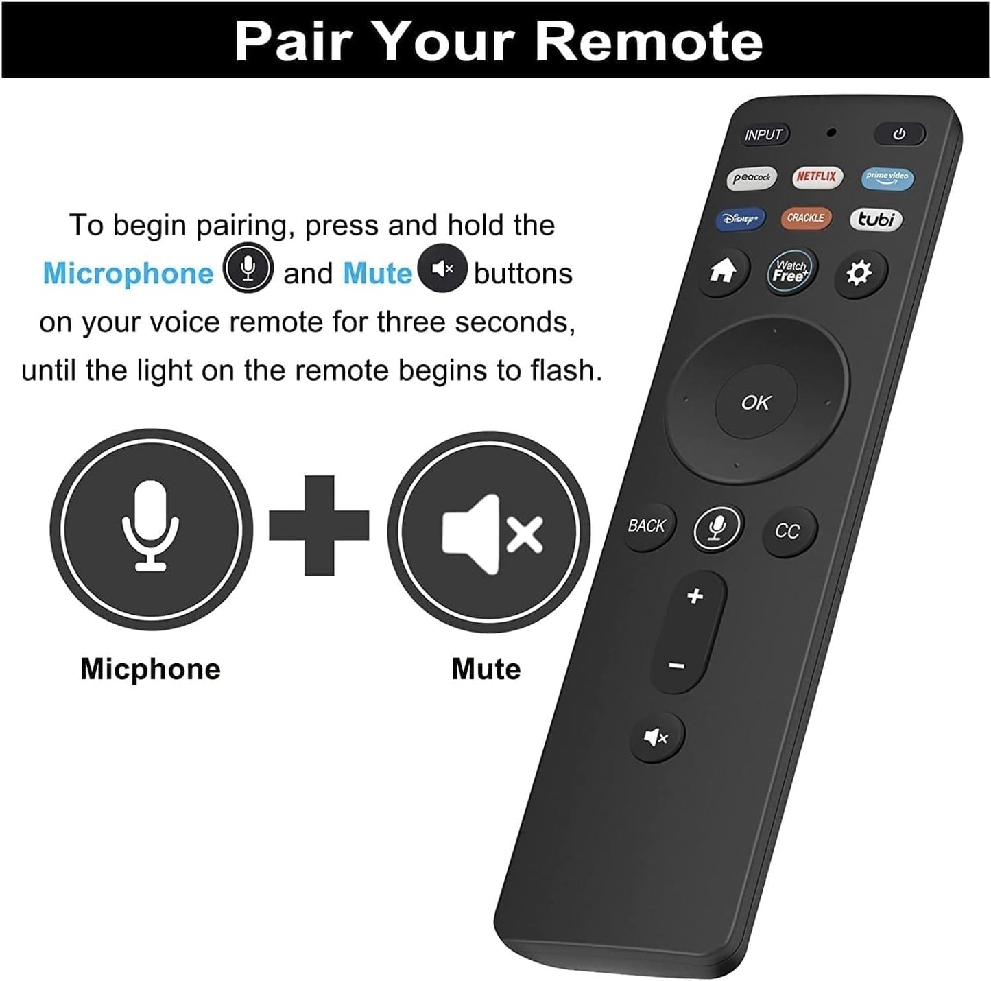 OEM Part - XRT260 TV Remote Control Compatible with Vizio V505-J09 and M65Q6-J09