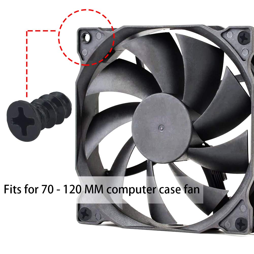Black Computer Case Fan Screws (50 Pack)