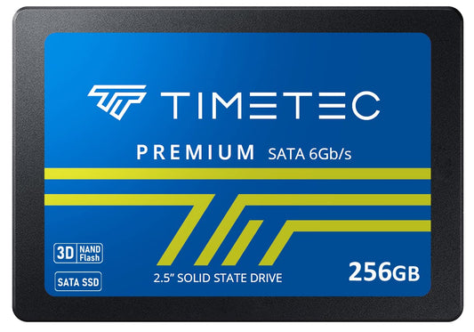 Timetec 256GB SSD 3D NAND SATA III 6Gb/s 2.5 Inch 7mm (0.28") Read Speed Up to 550 MB/s SLC Cache Performance Boost Internal Solid State Drive for PC
