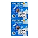 Renata 319 SR527SW Batteries - 1.55V Silver Oxide 319 Watch Battery (2 Count)