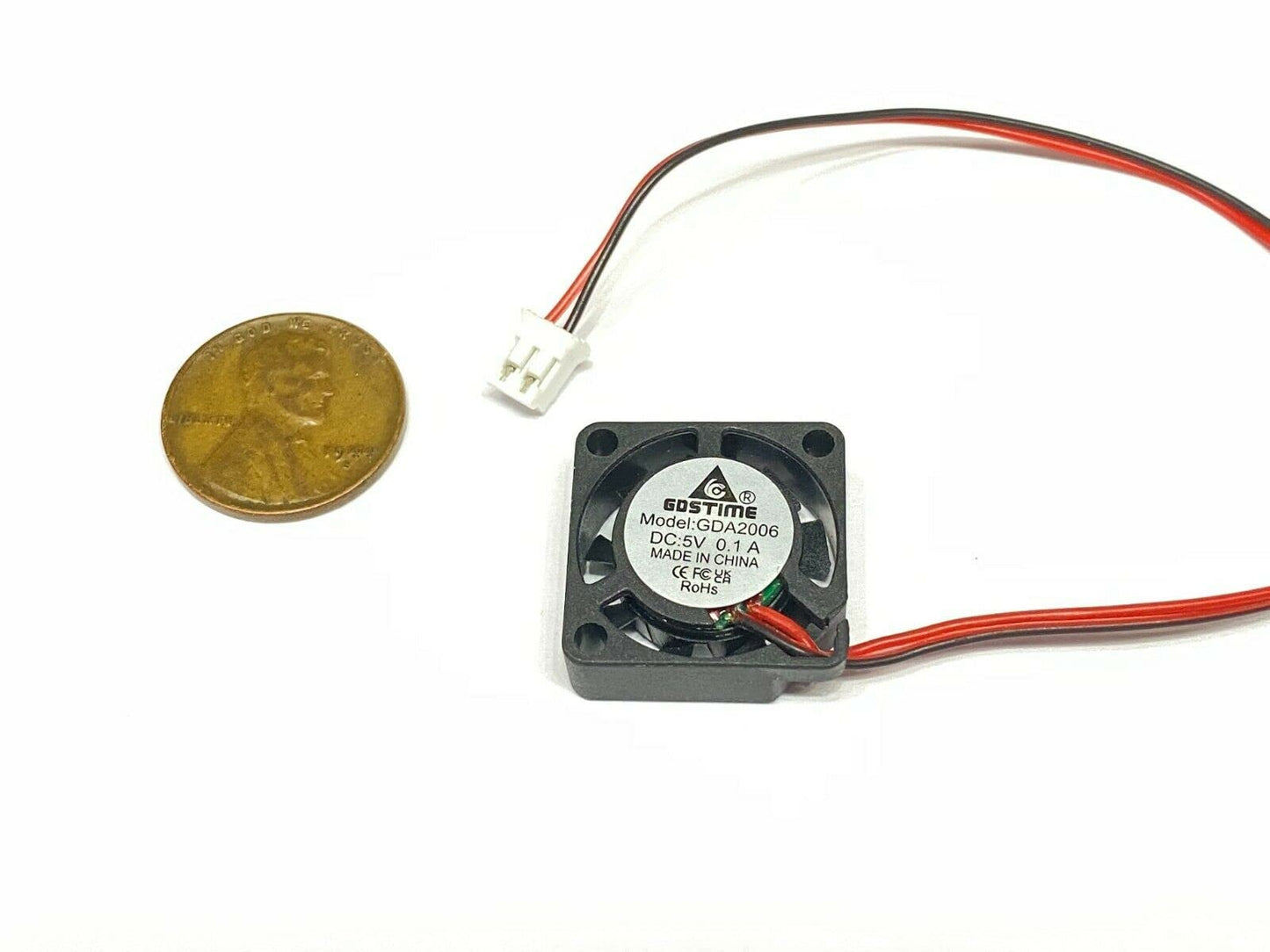 Endlessparts 2 Pieces 20mm x 6mm 5V DC Cooling Fan, Mini Axial Fan for Desktop, 1.2W, 12000RPM, 0.65CFM, 23.7dBA, 2cm, 2 Pin PH2.0 Connector