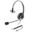 Arama Phone Headsets for Office Phones RJ600C1 RJ9 Wired Headset with Noise Canceling Mic Phones Desk Landline Headset with Microphone Compatible