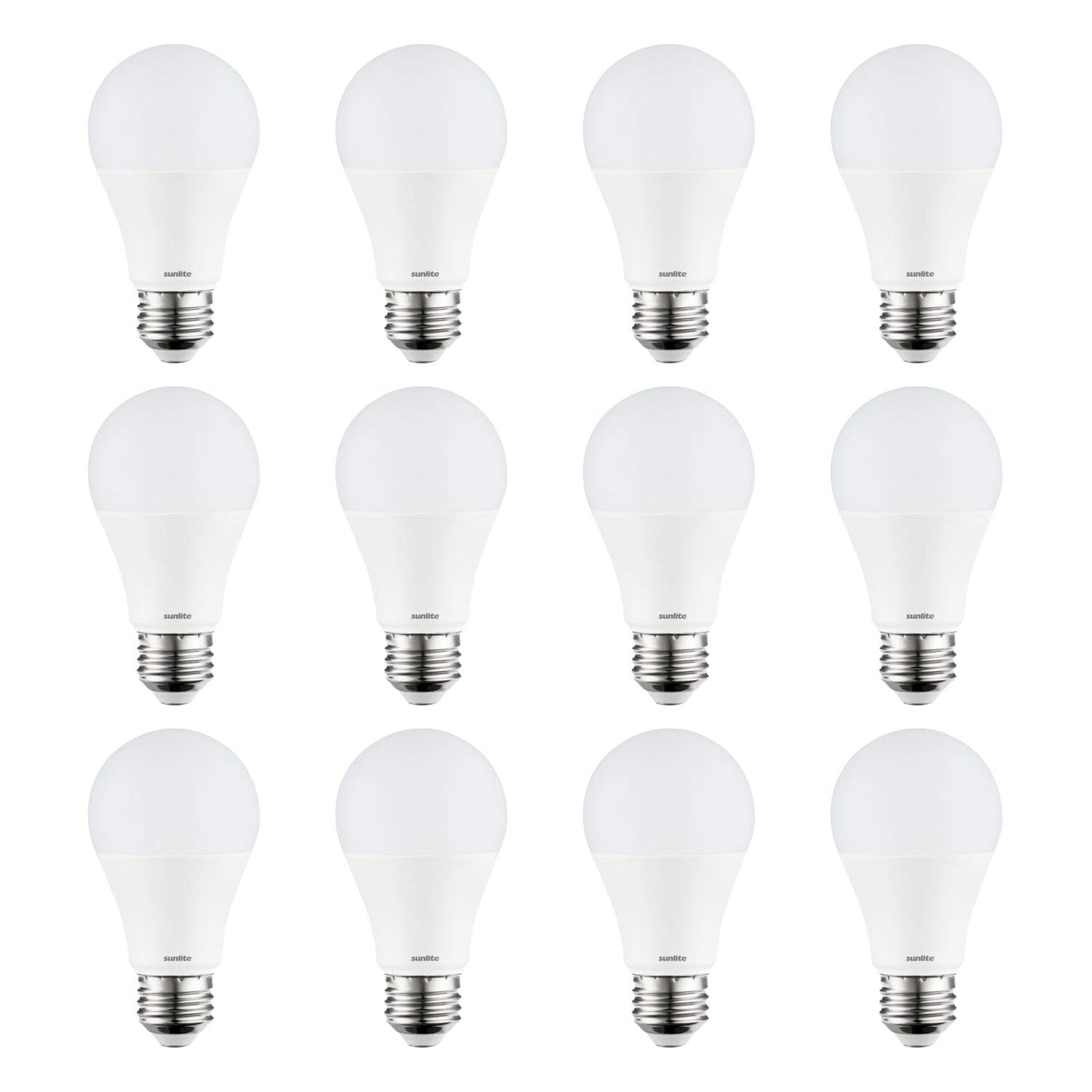 Sunlite LED A19 Household Light Bulbs, 12 Watts (75W Equivalent), 1100 Lumens, 120 Volt, Medium Base (E26), Non-Dimmable, Frost Finish, UL Listed