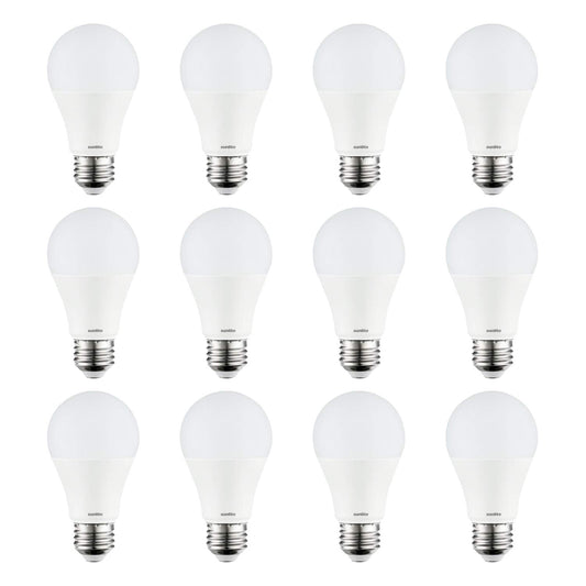 Sunlite LED A19 Household Light Bulbs, 12 Watts (75W Equivalent), 1100 Lumens, 120 Volt, Medium Base (E26), Non-Dimmable, Frost Finish, UL Listed