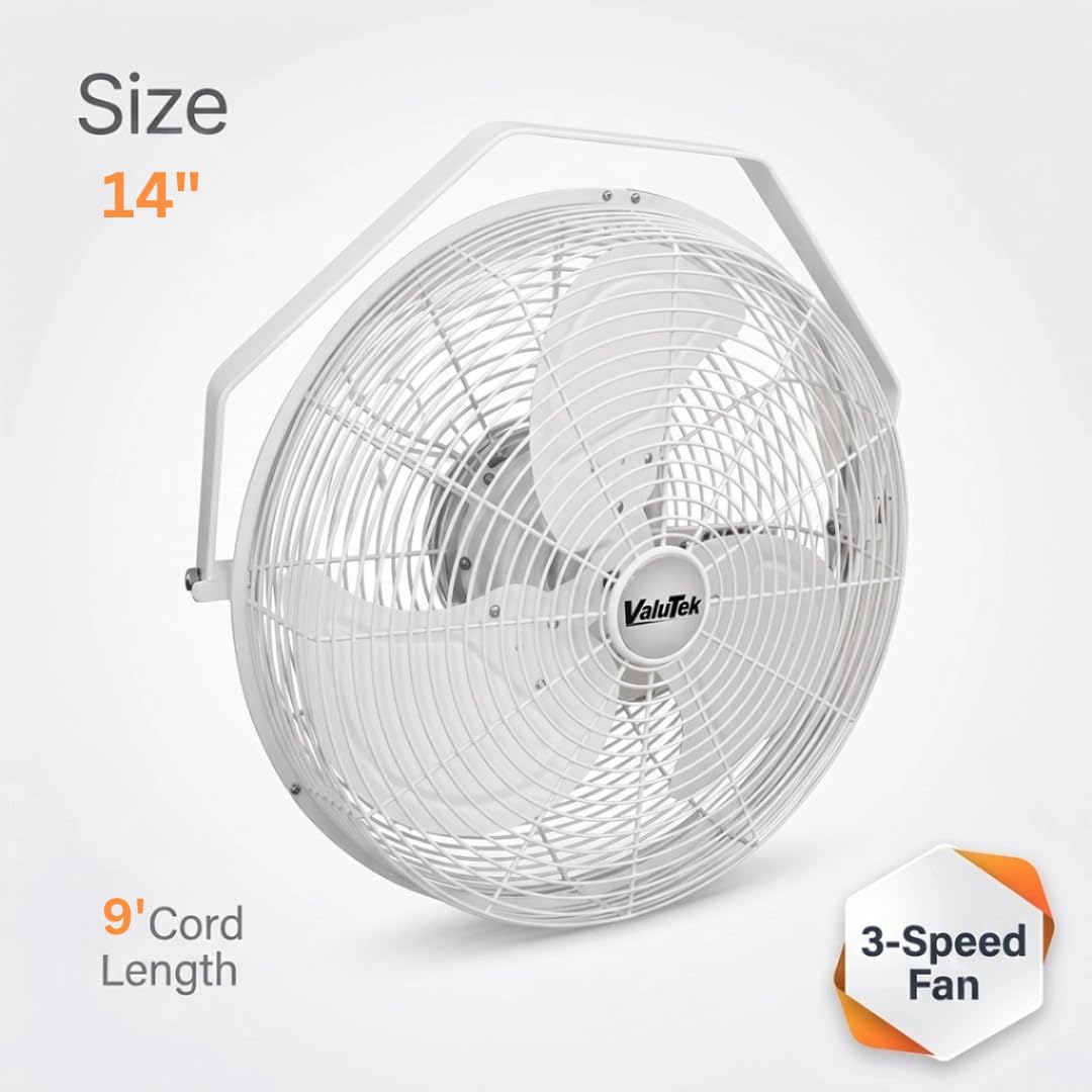 FarmTek Corrosion-Resistant 3 Speed Fan - (14 inches, Wall/Ceiling Mount)