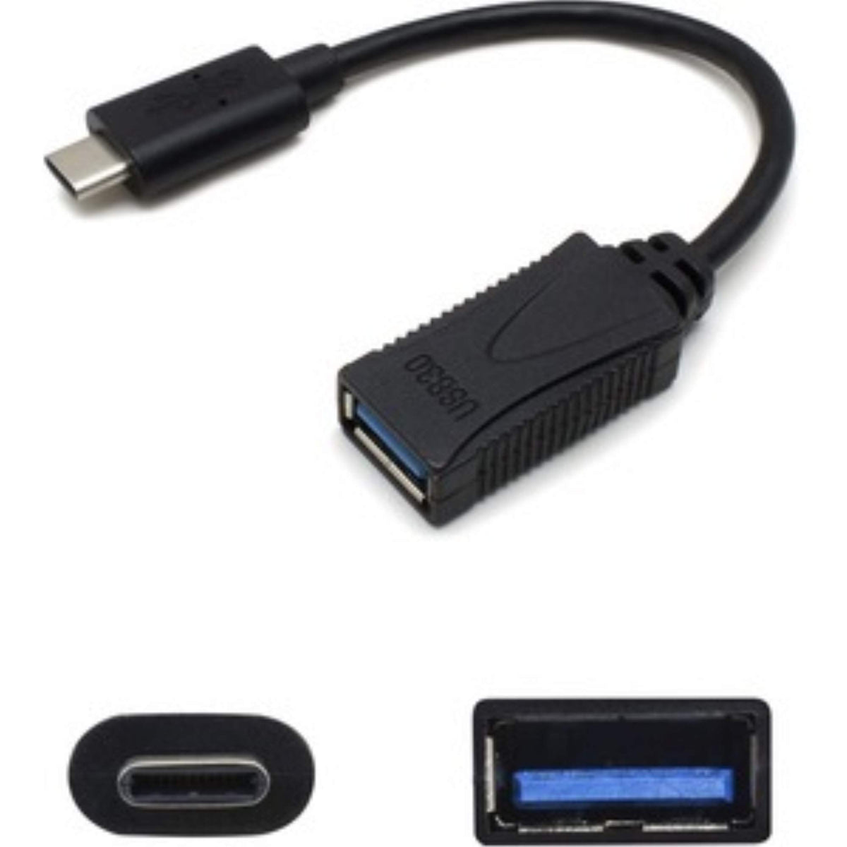 Add-On-Computer Peripherals USBC2USB3FB-5PK 7 in. USB 3.1 Type Male to USB 3.0 Female Black Adapter Cable44; Pack of 5