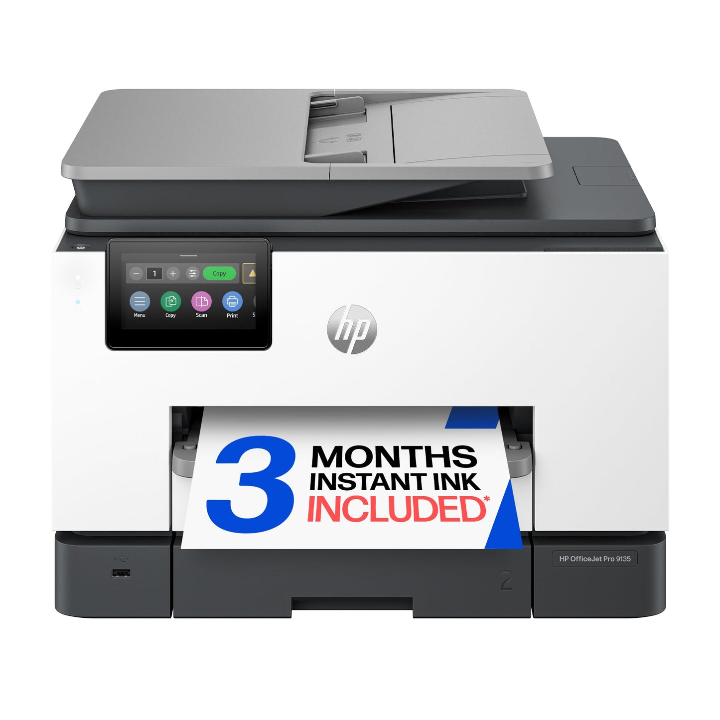 HP OfficeJet Pro 9135 Wireless All-in-One Color Inkjet Printer, Print, Scan, Copy, Fax, ADF, Duplex Print/scan, Best-for-Office, 3 Month Trial