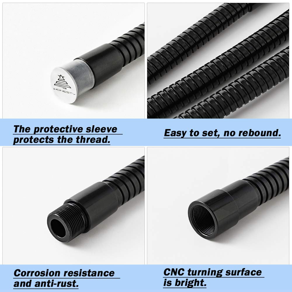 HONSETY 13" Microphone Gooseneck, Multifunction DIY Universal Metal Hose, Black
