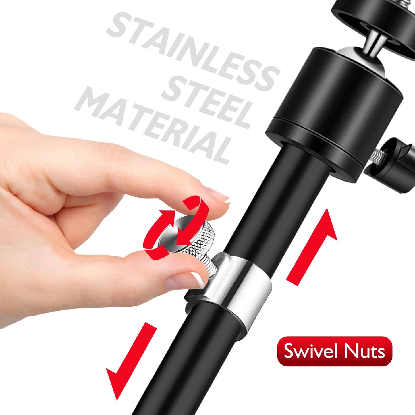 Game & Trail Camera Mount, 3 in 1 Aluminum 360 Degree Rotation Trail Camera Stand Mount Ground Holder, Thread Connection 1/4''-20 (6 mm) for Hunting