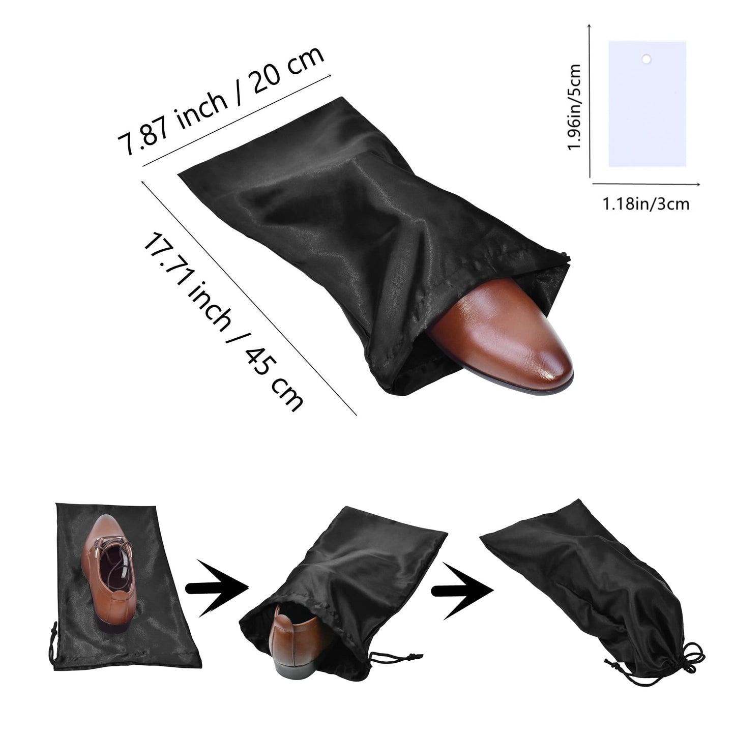 GONGKANGYUAN 10 Pack Shoe Bags for Travel Satin Fabric Shoe Bag with Drawstring for Men Women Travel Protecting Storing Shoes