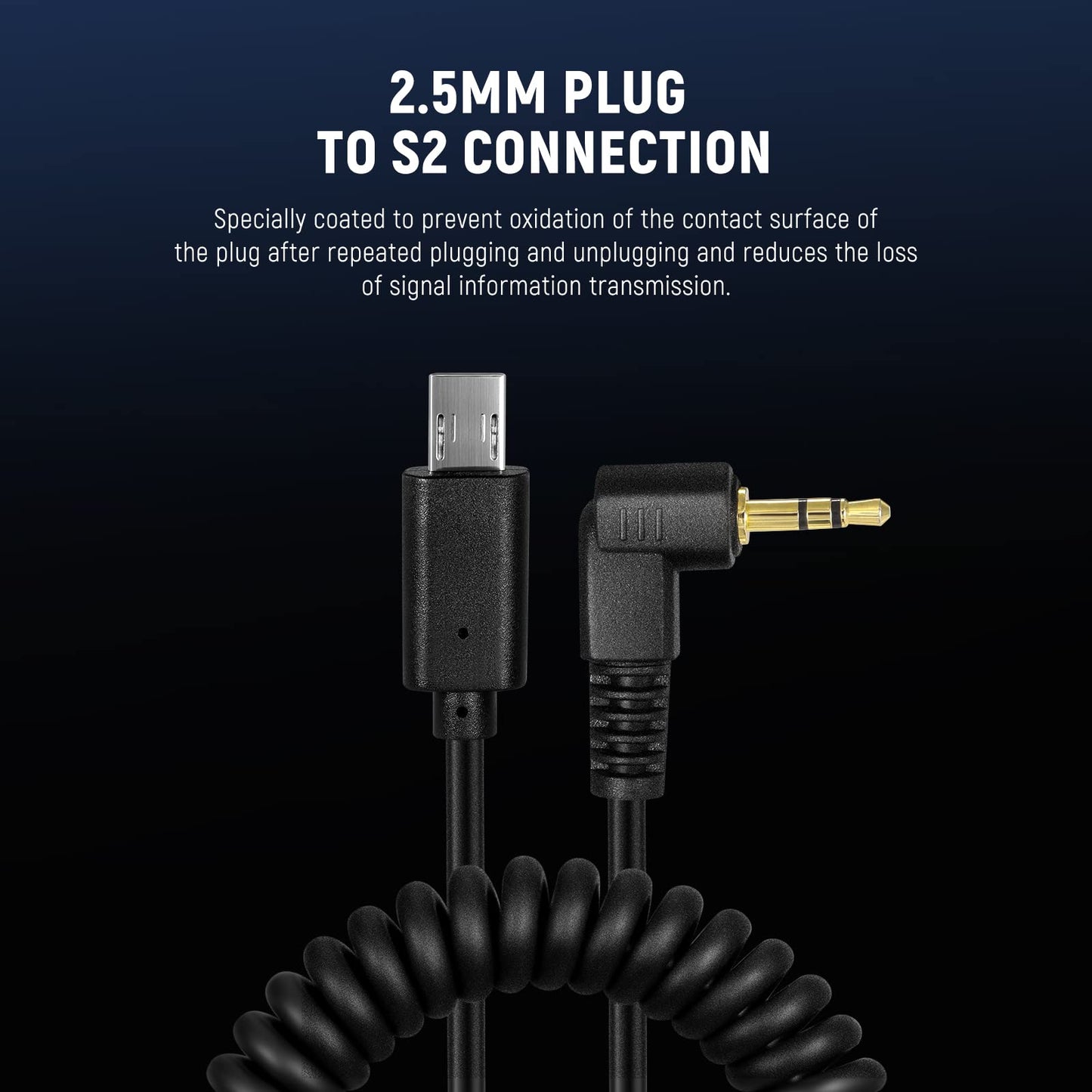 NEEWER 2.5mm to S2 Remote Shutter Release Cable, Compatible with Sony A1, A9 II, A9, A7R V/IV, A7S III, A99 II, A7R II, A7S II, A7 II, A7R, A7S, A7