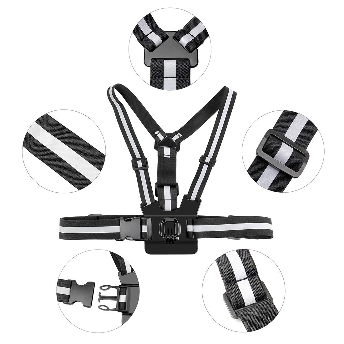 SOONSUN Chest Mount Strap Harness Chesty Mount Compatible with GoPro Hero 13, 12, 11, 10, 9, 8, 7, 6, 5, 4, 3, 2, 1, Session, Fusion, Max, AKASO