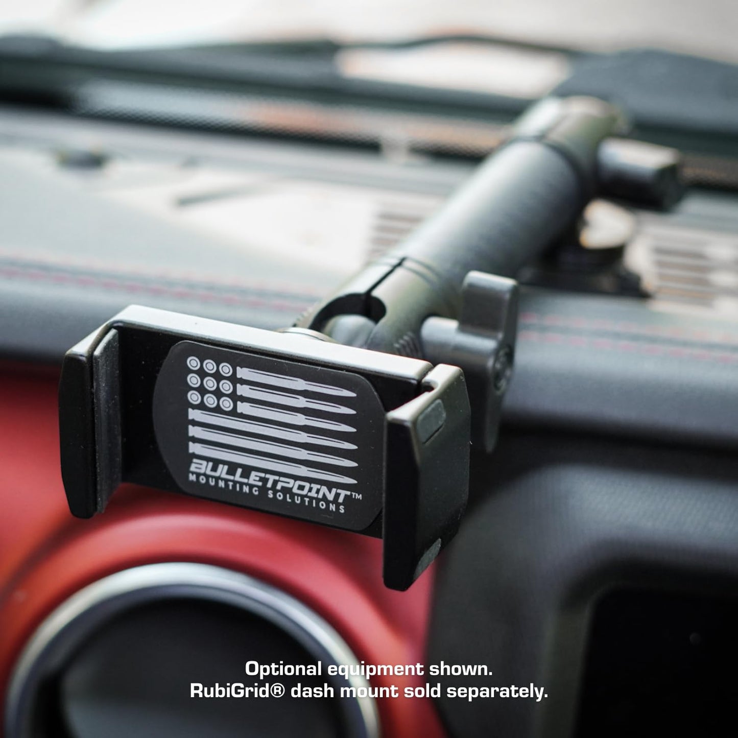 Bulletpoint Dash Mount Cell Phone Holder with 7cm Carbon Fiber + Kevlar Mounting Arm Compatible with iPhone and Android Smartphones - Fits 20mm (0.787