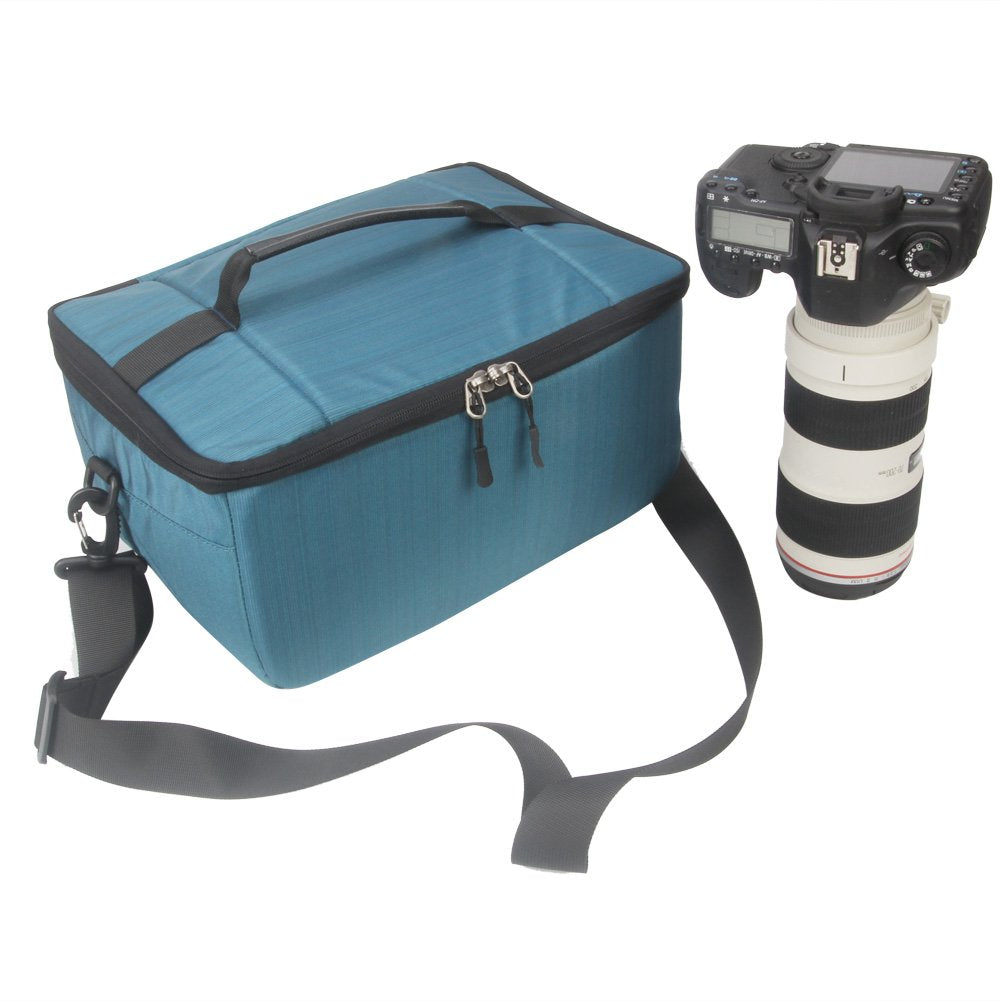Koolertron Dslr Camera Insert Bag Purse Universal Liner Lens Pouch Partition Protective Cover Waterproof Sleeve for Cannon/Nikon/Sony (Blue)