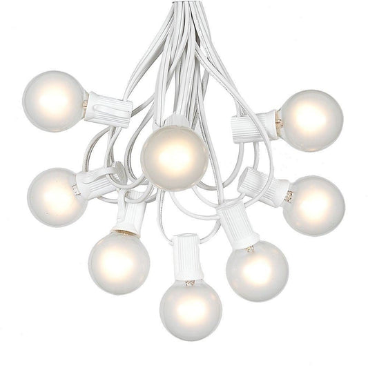 G40 Patio String Lights with 125 Frosted Globe Bulbs - Hanging Garden String Lights - Vintage Backyard Patio Lights - Outdoor String Lights - Market