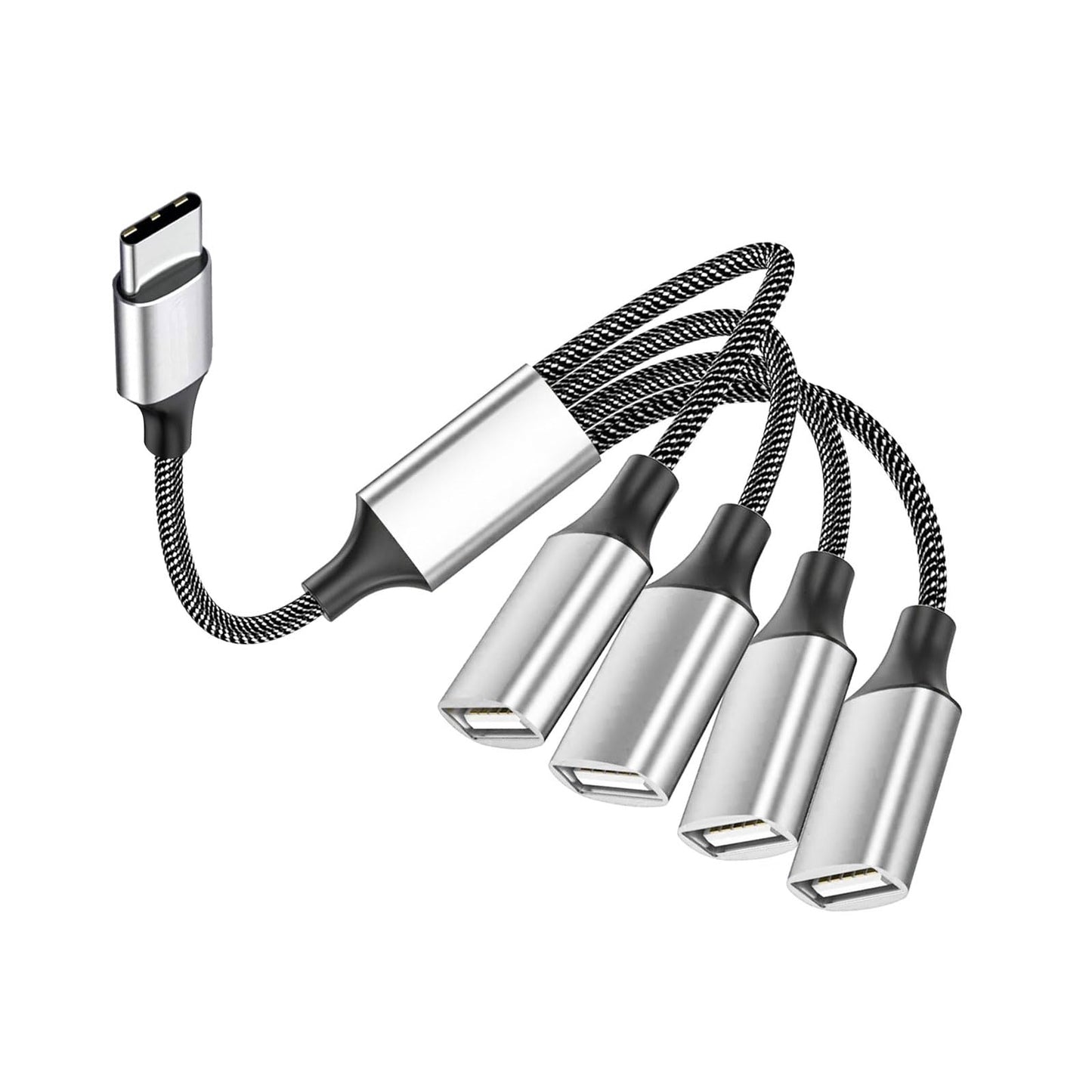 Fidioto USB C Male to 4USB Female Y Cable, Type C to 4USB Charger Adapter, Hub for Laptop, Tablet,Telephone, Flash Disk Drive, Gaming Consoles