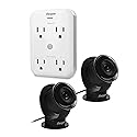 Energizer Smart Wi-Fi Indoor Camera 2-Pack with Smart Wall Tap Outlets, 1080P, Cloud/Micro-SD Card Recording, 2-Way Audio, Night Vision, Remote