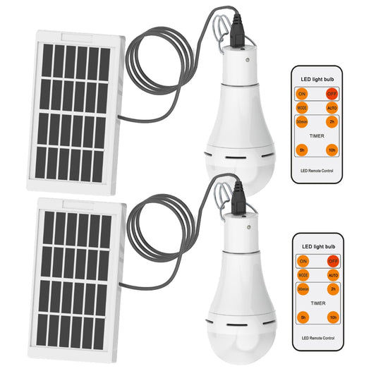 Solar Bulb Light Portable 300LM with Remote Control 4 Mode Led Lantern Indoor USB Charge Camping Light for Chicken Coop Lamp Hiking Fishing Tent