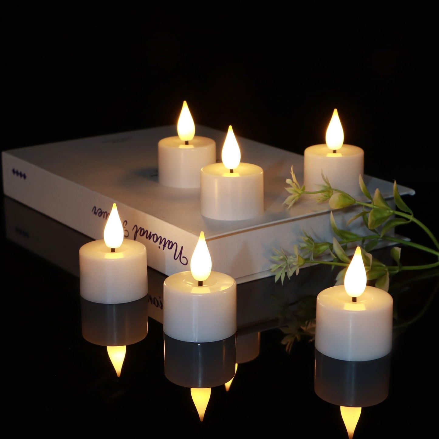 yunsheng Rechargeable Tea Lights Charging Base and Remote Timer, 12Pcs Battery Operated Tea Light, LED Flameless Votive Candles for Home Wedding Party