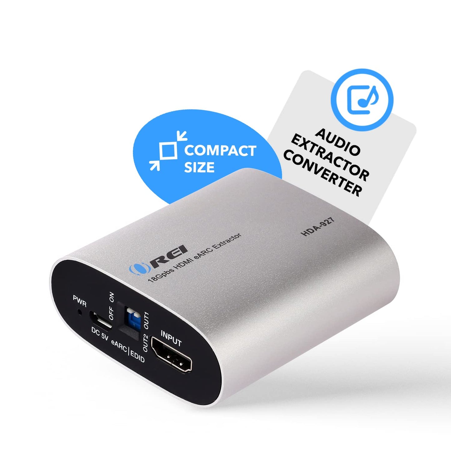 OREI eARC 4K 60Hz Audio Extractor Converter 18G HDMI 2.0 ARC Support - HDCP 2.2 - Dolby Digital/DTS Passthrough CEC, HDR, Dolby Vision Supported