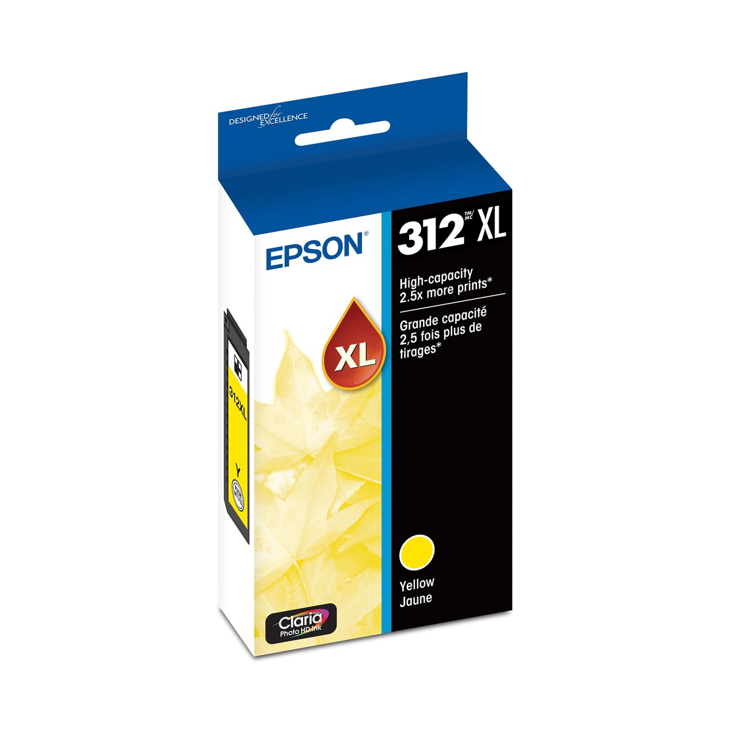EPSON 312 Claria Photo HD Ink High Capacity Yellow Cartridge (T312XL420-S) Works with Expression XP-8500, 8600, 8700, 15000