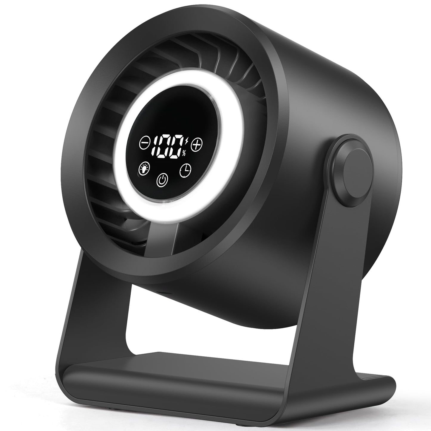 Rechargeable Circulation Desk Fan,1-120 Speeds,360°Rotation,1-5H Timer,Touch Control,Multi-Color LED Light,Scented Compartment,4000mAh Cordless Table