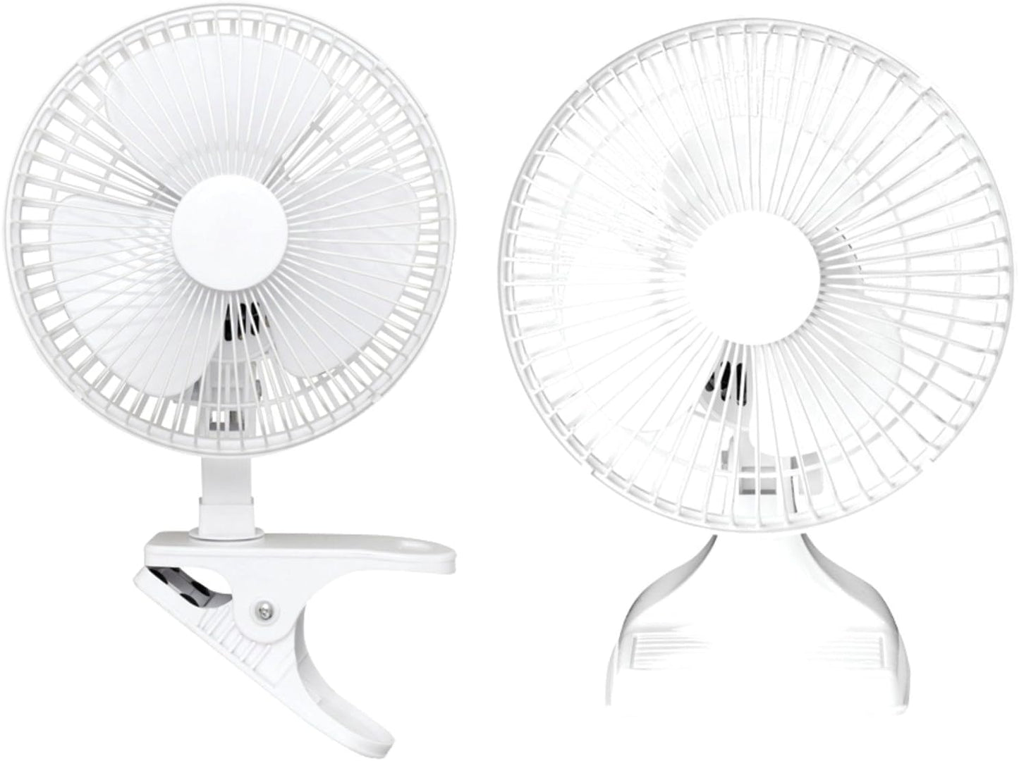 6-Inch Convertible Clip-On Fan for Desk or Table - Quiet Personal Cooling Fan with Adjustable Tilt & Removable Clip Base - Compact White Tabletop