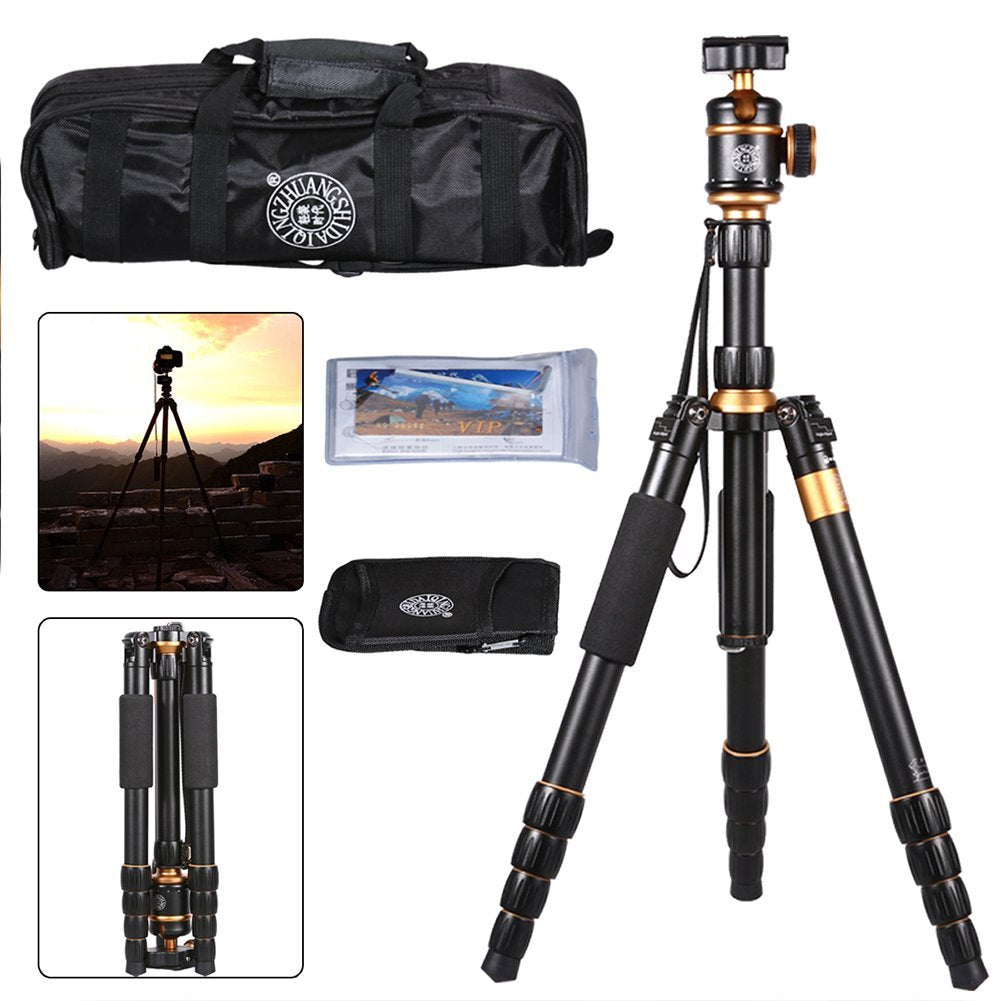 QZSD Q888 Portable Travel Tripod Monopod Aluminum with Ball Head For DSLR DV Video Camera Camcorder