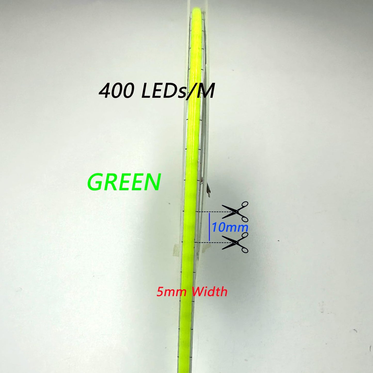 Boarda-Lighting 5mm COB LED Strip,12V 400LEDs/m RA>90 High CRI LED Tape Light,Multiple Color Options, Cuttable Flexible,16.4FT 2000LEDs IP30 COB LED