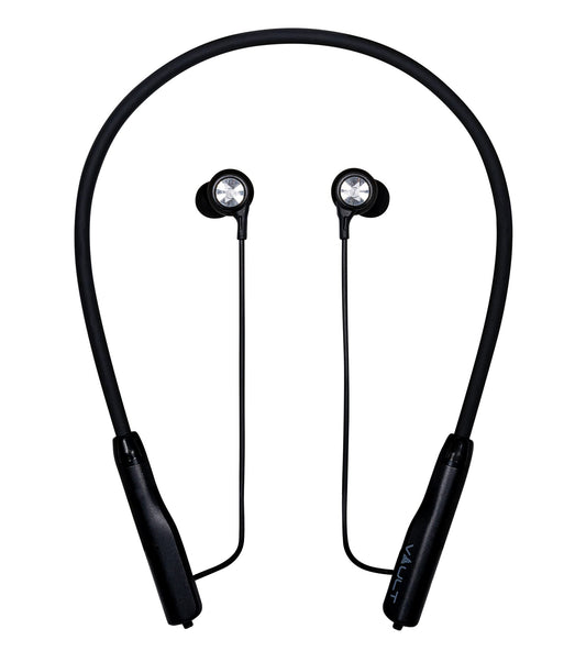 Vault Play Bluetooth Neckband Headphones with Magnetic Earbuds with in-line Mic for Smartphones, Tablets, PC & Laptop