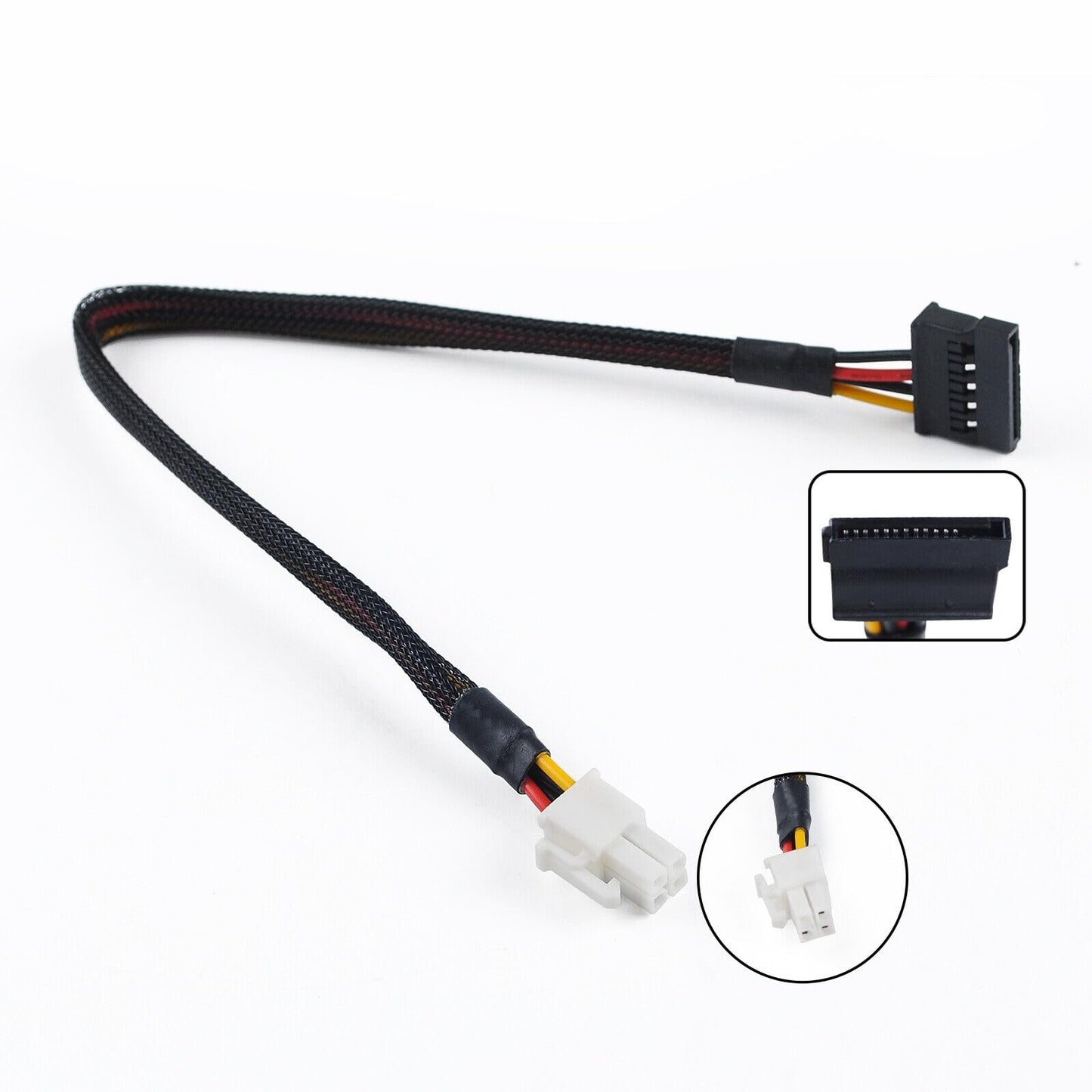 lilila-ree 3-Pack Motherboard ATX 4 Pin to SATA Hard Drive HDD Power Adapter Cable for Lenovo 12-inch(30cm), Black