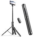 Sensyne 60" Phone Tripod - Selfie Stick, Lightweight All in One Phone Tripod Integrated with Wireless Remote Compatible with All Cell Phones for