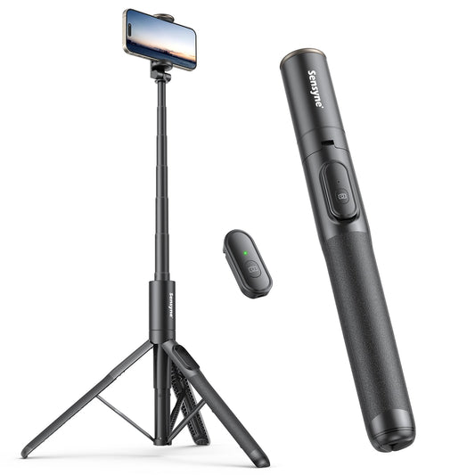 Sensyne 60" Phone Tripod - Selfie Stick, Lightweight All in One Phone Tripod Integrated with Wireless Remote Compatible with All Cell Phones for