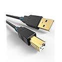 Bicmice USB-A to USB-B 2.0 Printer Cable 480 Mbps High-Speed for Hp Canon Brother Samsung Dell Epson Lexmark Xerox and More External Hard