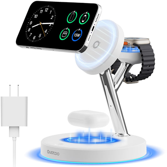 New 3 in 1 Charging Station for Apple Compatible with Magsafe Charger Stand for iPhone 17 16 15 14 13 12 Wireless Charging Station for AirPods